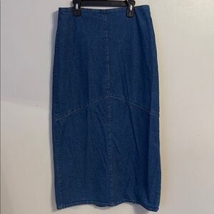 Vintage Studio Denim Midi Skirt Size 10 100% Cotton Made in USA Blue